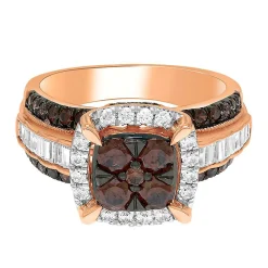 1 3/4 Ct. Tw. Champagne & White Diamond Ring In 10K Rose Gold
