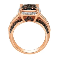 1 3/4 Ct. Tw. Champagne & White Diamond Ring In 10K Rose Gold