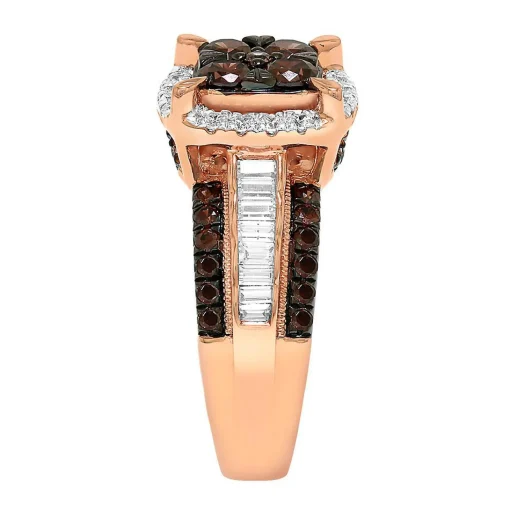 1 3/4 Ct. Tw. Champagne & White Diamond Ring In 10K Rose Gold