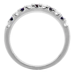 1/4 Ct. Tw. Diamond & Sapphire Band In 10K White Gold