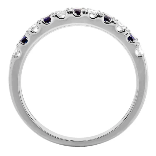 1/4 Ct. Tw. Diamond & Sapphire Band In 10K White Gold