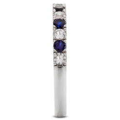 1/4 Ct. Tw. Diamond & Sapphire Band In 10K White Gold