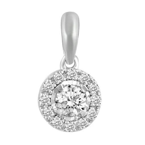 1/4 Ct. Tw. Diamond Aura Illusion Pendant In 10K White Gold