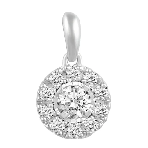 1/2 Ct. Tw. Diamond Aura Illusion Pendant In 10K White Gold