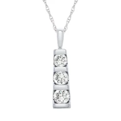 1/2 Ct. Tw. Diamond Bar Pendant In 10K White Gold