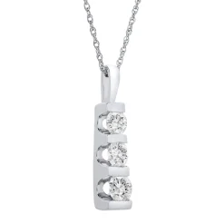 1/2 Ct. Tw. Diamond Bar Pendant In 10K White Gold
