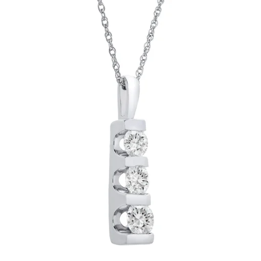 1/2 Ct. Tw. Diamond Bar Pendant In 10K White Gold
