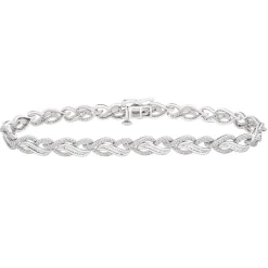 1 Ct. Tw. Diamond Braid Bracelet In 10K White Gold
