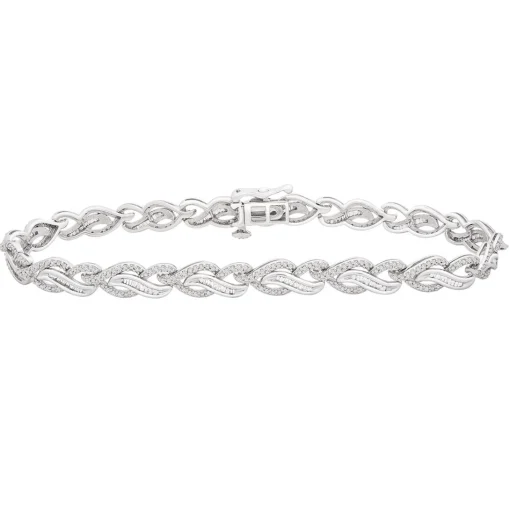 1 Ct. Tw. Diamond Braid Bracelet In 10K White Gold
