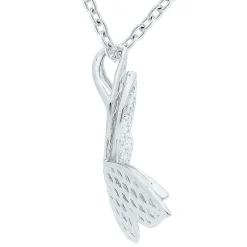 1/10 Ct. Tw. Diamond Butterfly Pendant In Sterling Silver