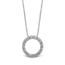 1/4 Ct. Tw. Diamond Circle Pendant In 10K White Gold