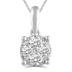 1/4 Ct. Tw. Diamond Circle Pendant In 10K White Gold