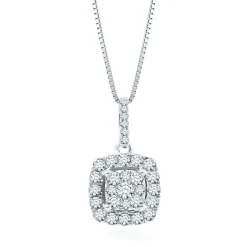 1/3 Ct. Tw. Diamond Cluster Pendant In 14K White Gold