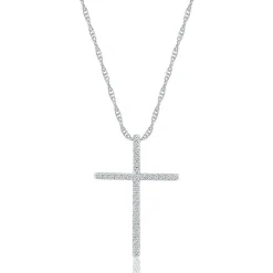 1/8 Ct. Tw. Diamond Cross Pendant In 10K White Gold