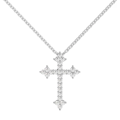 1/2 Ct. Tw. Diamond Cross Pendant In