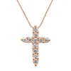 1/4 Ct. Tw. Diamond Cross Pendant In 14K Rose Gold