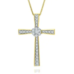 1/5 Ct. Tw. Diamond Cross Pendant In 10K Yellow Gold