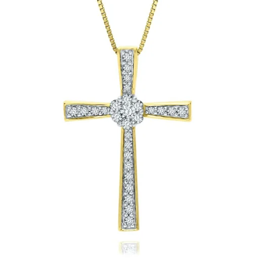 1/5 Ct. Tw. Diamond Cross Pendant In 10K Yellow Gold