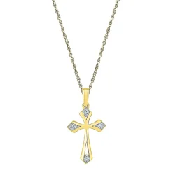 1/10 Ct. Tw. Diamond Cross Pendant In 10K Yellow Gold