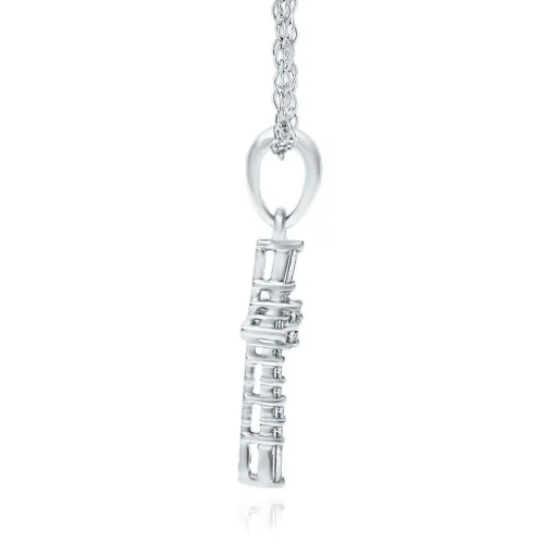 1/10 Ct. Tw. Diamond Cross Pendant In 10K White Gold