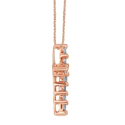 1/4 Ct. Tw. Diamond Cross Pendant In 14K Rose Gold