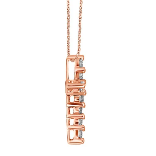 1/4 Ct. Tw. Diamond Cross Pendant In 14K Rose Gold