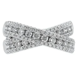 1 1/2 Ct. Tw. Diamond Crossover Ring In 14K White Gold