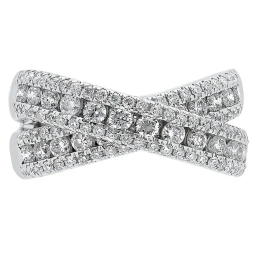 1 1/2 Ct. Tw. Diamond Crossover Ring In 14K White Gold