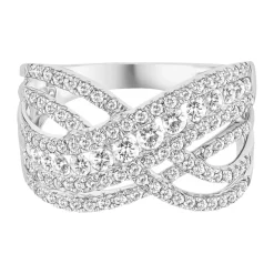 1 Ct. Tw. Diamond Crossover Band In 10K White Gold