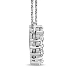 1 1/2 Ct. Tw. Diamond Curved Bar Necklace In 14K White Gold