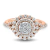 1 Ct. Tw. Diamond Double Halo Composite Ring In 14K Rose Gold