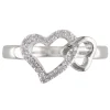 1/10 Ct. Tw. Diamond Double Heart Ring In Sterling Silver