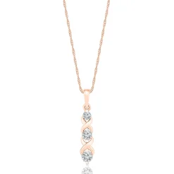 1/3 Ct. Tw. Diamond Drop Pendant In 10K Rose Gold
