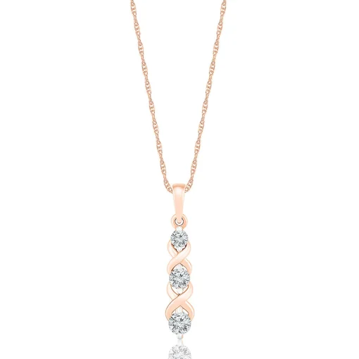 1/3 Ct. Tw. Diamond Drop Pendant In 10K Rose Gold