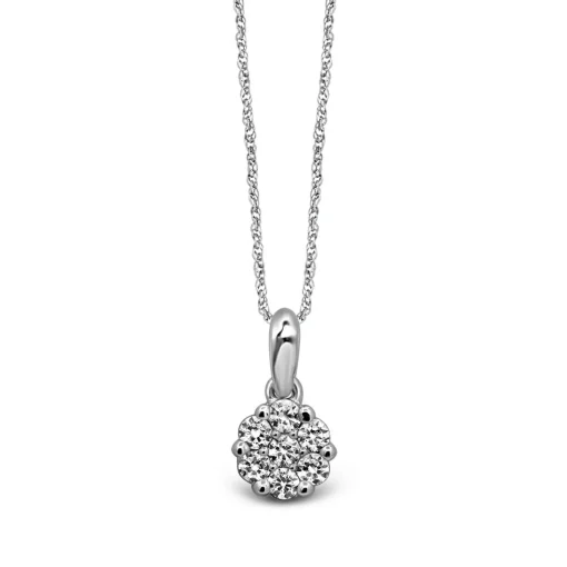 1/4 Ct. Tw. Diamond Flower Pendant