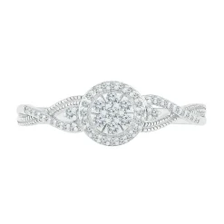 1/7 Ct. Tw. Diamond Halo Promise Ring In Sterling Silver