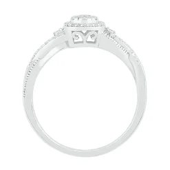 1/7 Ct. Tw. Diamond Halo Promise Ring In Sterling Silver