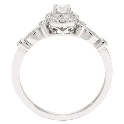 1/7 Ct. Tw. Diamond Halo Promise Ring In 10K White Gold