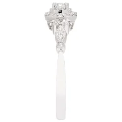 1/7 Ct. Tw. Diamond Halo Promise Ring In 10K White Gold