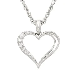 1/10 Ct. Tw. Diamond Heart Pendant In Sterling Silver
