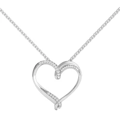 1/10 Ct. Tw. Diamond Heart Pendant In Sterling Silver