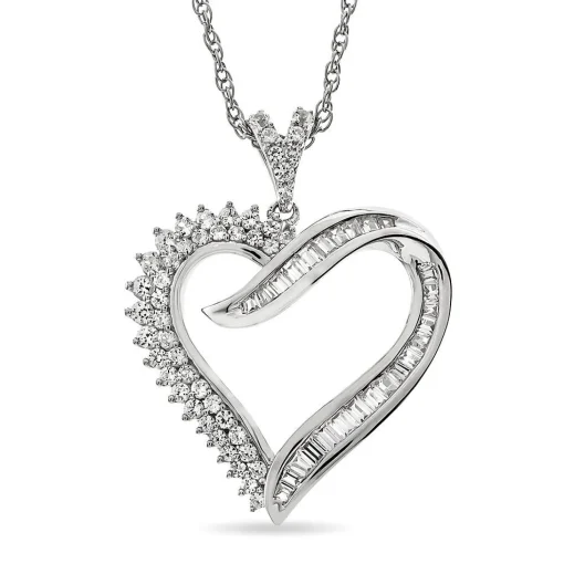 1/2 Ct. Tw. Diamond Heart Pendant In 10K White Gold
