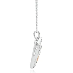 1/10 Ct. Tw. Diamond Heart Pendant In Sterling Silver & 10K Rose Gold