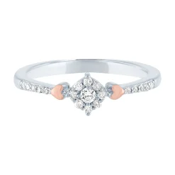1/7 Ct. Tw. Diamond Heart Promise Ring In Sterling Silver