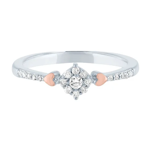 1/7 Ct. Tw. Diamond Heart Promise Ring In Sterling Silver