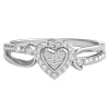 1/10 Ct. Tw. Diamond Heart Promise Ring In Sterling Silver