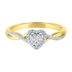 1/8 Ct. Tw. Diamond Heart Promise Ring In 10K Yellow Gold