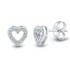 1/10 Ct. Tw. Diamond Heart Stud Earrings In 10K White Gold