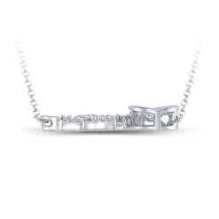 1/7 Ct. Tw. Diamond Heartbeat Necklace In Sterling Silver
