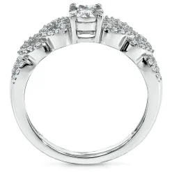 1/7 Ct. Tw. Diamond Hearts Promise Ring In Sterling Silver